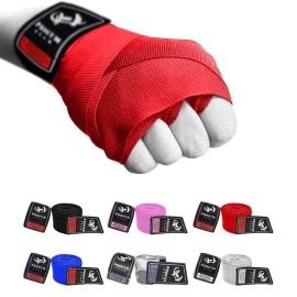 ProGym Gear Boxing Hand Wraps Advance Inner Gloves for Punching Elasticated Bandages Under Mitts Great Protection for MMA, Muay Thai, Kickboxing, Martial Arts & Combat Sports (Red, 4.5 Meter)