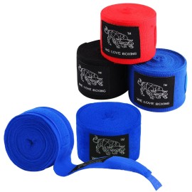 ZITOFIT Boxing Handwraps 180 inch Mexican Style Wrist Wraps - Boxing Elasticated Thumb Loop Bandages for Men Women Muay Thai MMA Kickboxing Martial Arts, Training Gym Workout - 1 Pair (Blue)