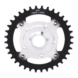SPYMINNPOO Bike Chainring,104BCD 36T Round Chainring Conversion Kit Aluminum Alloy Mid Drive Chainring Spider Adapter Mountain Bike Chainring Kit for Tongsheng Electric Bike(Black) Riding