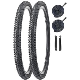 2 Pack Bike Tire 26 X 1.95 Inch Folding Replacement Bike Tire with Tire Levers Foldable Bead Wire Bicycle Tire for Mountain Bike MTB (26 X 1.95 2 Tires 2 Tubes)