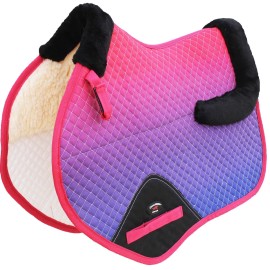 CHALLENGER Horse English Cotton Contoured Quilted Close Contact Trail Saddle Pad Ombre72171