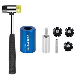 Mimoke Bike Bicycle Fork Star Nut Setting Installer Install Tool with 3 Free Star Nuts include Rubber hammer (With Rubber hammer)