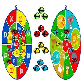 Jesitai 25.5\ Large Kid Safety Dart Board Game with 12 Sticky Balls Set, Family Party Sports Outdoor Toy for 3 4 5 6 7 8 9 10 11 12 Year Old Boy Girl Adult Birthday