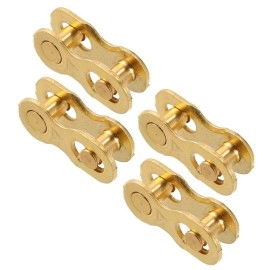 X AUTOHAUX 4 Pair 6 7 8 Speed Gold Tone Chain Master Link Joint Clips Connectors Bicycle Missing Link Reusable Speed Chain for Bike MTB Repair Parts
