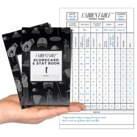 CADDENT GOLF Scorecard Book and Golf Stats Book (2-Pack) - Golf Log Book - USGA Golf Score Book - New Golf Score Card for 2023 - Vintage Black Soft Cover - Golf Round Log Book Proudly Made in USA