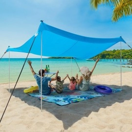 Old Bahama Bay Cool Cabana Beach Tent 10 x 9ft Sun Shelter Beach Canopy UPF50+ Outdoor Shade for Camping Trip Backyard Sports Picnic Portable
