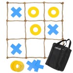 Get Out! Giant Tic Tac Toe Game Outdoor Yard Games Set - Jumbo Wooden Backyard Lawn Toss Activity for Camping or Recess
