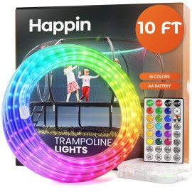 Happin LED Trampoline Lights with Remote Control, 16 Colors and 4 Modes, Waterproof Lights for Trampoline for Fun Outdoor Play and Night Lighting, Trampoline Accessories Set