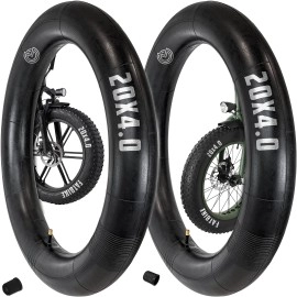 MOOVMOOV 20x4 Inner Tube with Schrader Straight Valve (x2) - Compatible with Fat Bike/Mountain Bike/Electric Bikes - Tube for Fat Tires - for 20-Inch Tire - ETRTO 100-406