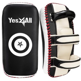 Yes4All Boxing Strike Curved Thai Pad MMA Strike Kick Shield, Coaching Extra Padding for Sparring for Kickboxing & Self Defense - Sold in Pairs