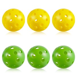 Pickleball Balls Indoor and Outdoor, 40 Holes Yellow Pickleball Balls for Outdoor Sport & 26 Holes Green Pickle Ball for Indoor, Highly Durable and Consistent Bounce