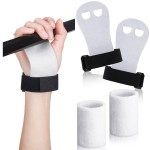 Woanger 4 Pcs Gymnastics Grips Kids Gymnastic Hand Grips Boys Athletic White Bar Grips Girls Youth Wrist Bands for Gymnastics Sports Accessories for Weightlifting Exercise (Small)