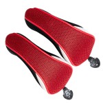 2pcs Golf Hybrid Head Covers Set Headcovers, Red Golf Club Covers for Hybrids, Meshy Rescue Covers with Rotatable ID Tag #2 3 4 5 6 Ut