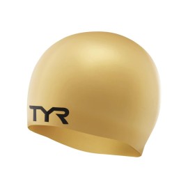 Stealth-X Wrinkle-Free Silicone Adult Racing Swim Cap, Gold, one Size
