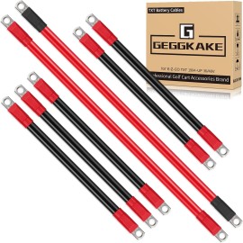 Geggkake Golf Cart Battery Cables Wiring Kit for EZGO TXT 1994-UP 36V/48 Volt Golf Cart with 4 Gauge 7 PC AC/DC Wire, Pure Copper Cable Core and Lengthen Flexible Battery Cable Assembly