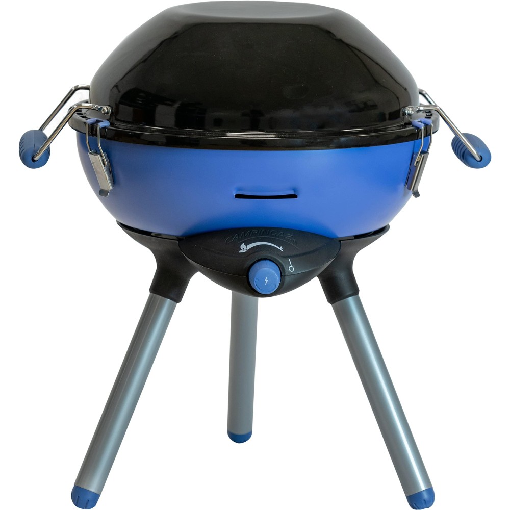 Campingaz Party barbecue, small grill for camping, festivals or picnics, camping grill with flexible cooking options, gas stove with non-stick grill plate and pot holder