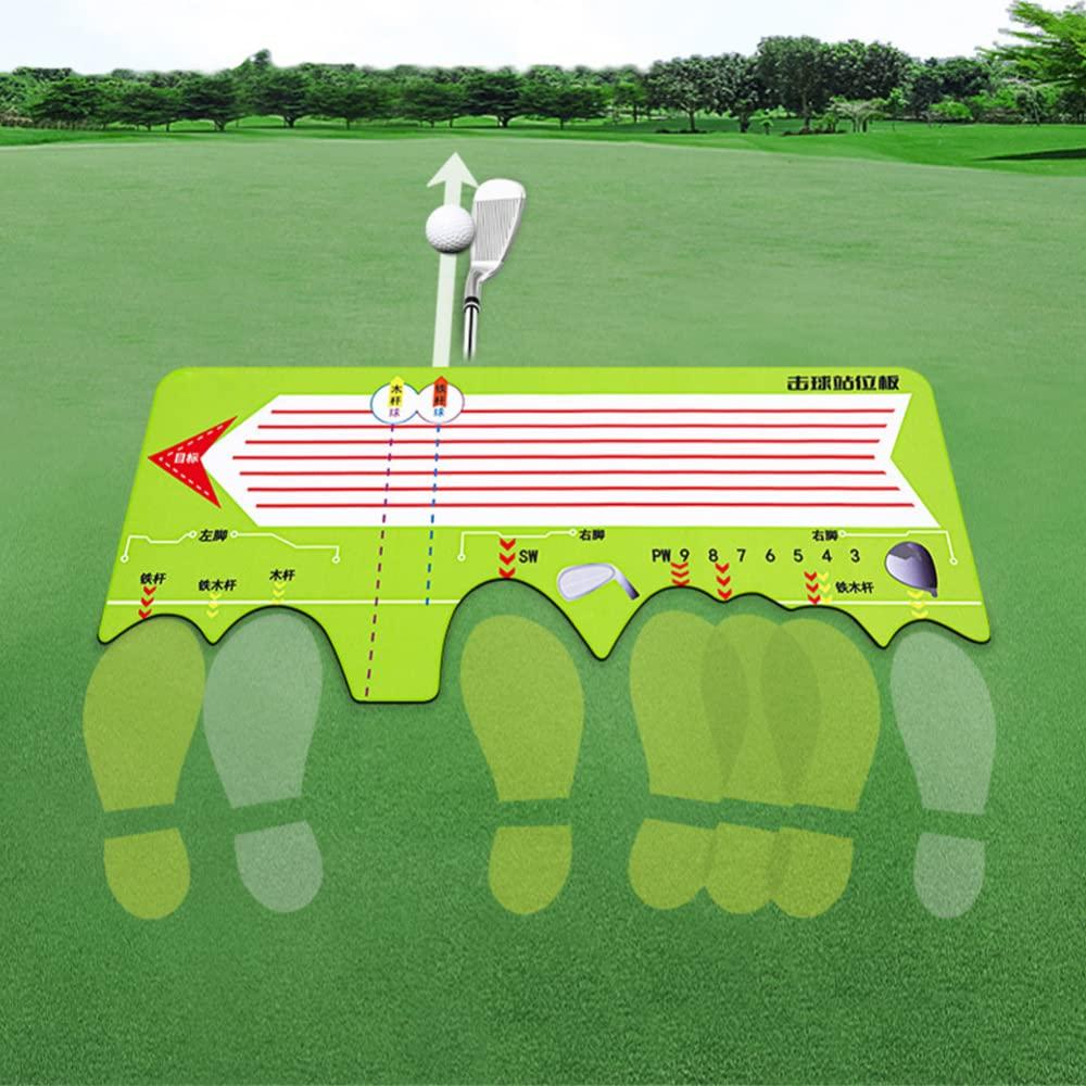 TEQIN Golf Training Mat for Swing Detection Batting, Golf Station Board Swing Trainer Practice Mat, Beginners Standing Posture Auxiliary Pad Golf Accessories JZQ028-swing Stand mat