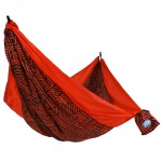 Equip Outdoors Portable Camping Hammock, Hanging Kit Included, One Person Hammock, Dark and Hot Pattern