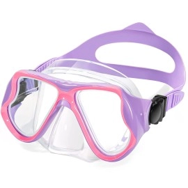 Freela Kids Swim Goggles with Nose Cover, Water Pool Beach Swimming Goggles Mask for Childrens Boys Girls Junior Youth 3-6 4-7 6-14 8-12 Age 5 6 7 8 9 10 11 12 13 14 Purple