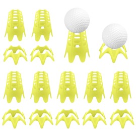 AIEX 20pcs Golf Tees, Plastic Golf Simulator Tees Practice Training Golf Mat Tees for Home Outside Sports-Lover Athletes (10 Tall & 10 Small, Yellow)