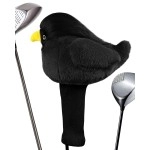 Animal Head Covers for Golf Clubs, Animal Golf Head Covers for Woods and Driver, Funny Animal Golf Headcovers (Black Bird)