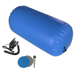 Air Roller Gymnastics Barrel 3.3Ft, JINSPORT 2Ft Diameter Backhandspring Spot Trainer with Electric Air Pump, Air Mat Cheer Track for Tumbling, Inflatable Thick Pad for Home, Kids, Girls(Blue)