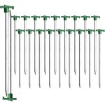 ALMOXVYE 20 Pack Tent Stakes, 10 Inch Heavy Duty Tent Camping Stakes, Galvanized Non-Rust Tent Pegs for Pop Up Canopy, Ground, Garden