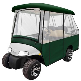 Leader Accessories 2 + 2 Person Golf Driving Enclosure Short Roof 2 Over 4 Passenger Golf Cart, Green (Green)