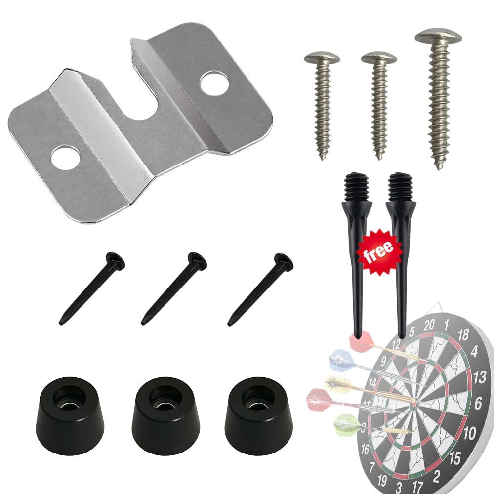 Dartboard Mounting Bracket Kit Portable Wall Hanging Dart Board Set Dartboard Mounting Hardware Kit with Pads & Screws and Steel Dartboard Holder (General Style)
