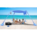 FBSPORT Beach Tent Beach Shade Canopy with UPF50+, Pop Up Beach Tent Sun Shelter for Outdoor Family Camping, Fishing, Picnic-10 x 10ft 4Poles