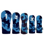 Blue Camo Sunfish Leather Golf Club Headcover 5 PC Set