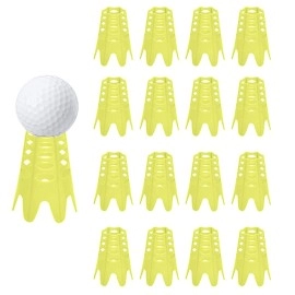 Ruyshu Golf Simulator Tees, Indoor Golf Tees for Simulator, Plastic Practice Golf Mat Tees for Winter Turf and Driving Range(Yellow)