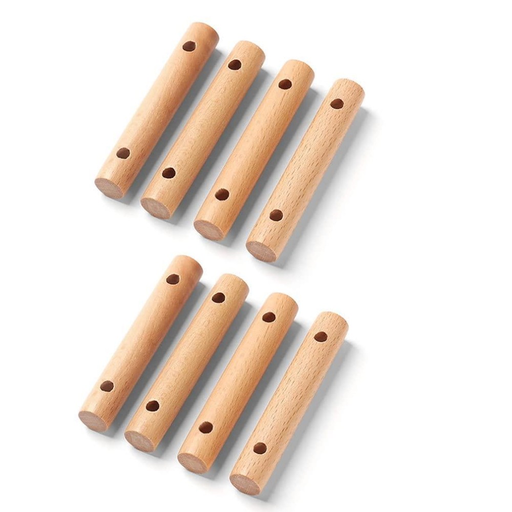 8 Pcs Wooden Cord Tensioners Wood Rope Adjuster Tent Guyline Wind Rope Buckle Fastener for Camping Hiking Picnic Outdoor Activities