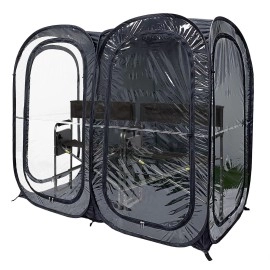 WeatherPod Pop Up Spectator Pod for Up to 2 People - Extra Wide Weatherproof Pop-Up Weather Pod - Lightweight, Easy Open & Close - Protection from Cold, Wind and Rain - 70x 35 Black