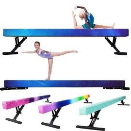 BUFONA 8FT Adjustable Balance Beam Ages 3-15 - Gymnastics Beam for Kids - high and Lower Floor Beam -Stable Gymnastic Equipment for Home or Gym Weight Capacity 500 LBS