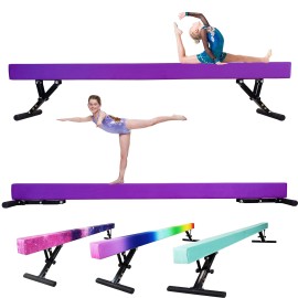 BUFONA 8FT Adjustable Balance Beam Ages 3-15 - Gymnastics Beam for Kids - high and Lower Floor Beam -Stable Gymnastic Equipment for Home or Gym Weight Capacity 500 LBS