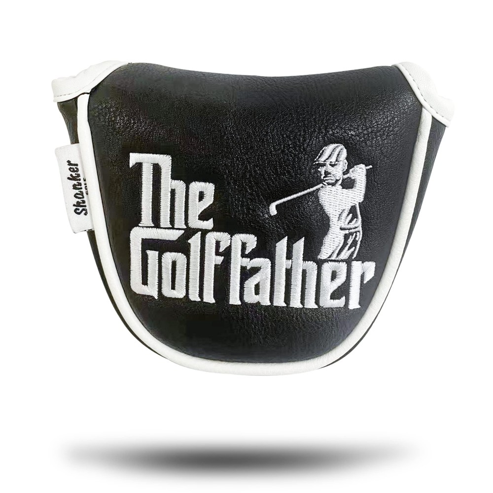 Shanker Golf Putter Headcover - The Golf Father Mallet Putter Cover - Funny Golf Club Cover for a Golf Lover - Tour Grade PU Leather, Waterproof, Soft Lining, Embroidered Logos