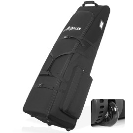 AKOZLIN Golf Travel Bag Case Waterproof Universal Foldable Golf Club Cover with Wheels for Airlines Travel