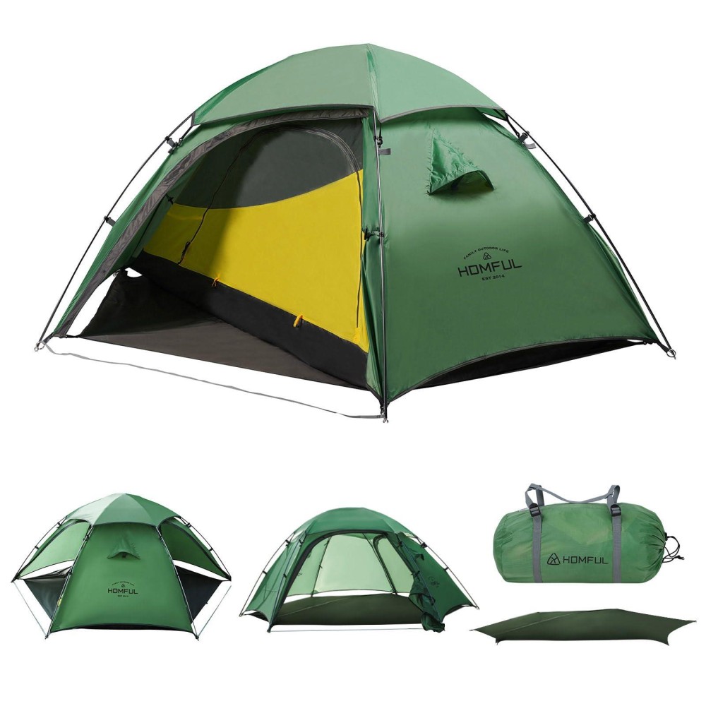 HOMFUL Waterproof Backpacking Tent Ultralight 1/2 Person Tent with Footprint Lightweight Double Layer Camping Tents 1/2 Person Hiking Tent Aluminum Frame for 3 to 4 Seasons