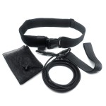 Swim Belts- Swim Bungee Cords Resistance Band- Swim Tether Stationary Swimming- Static Swim Training Belts Black