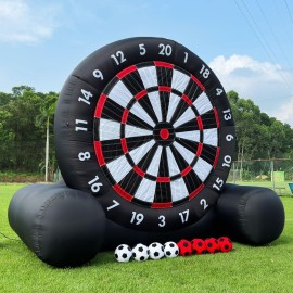 Outdoor Inflatable Soccer Darts Board Giant Soccer Darts with 8pcs Soccer Ball &350W Blower&Support Frame for Inflatable Kick Dartboard Sport Game
