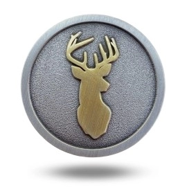 Full Metal Markers Trophy Buck Deer Unique Magnetic Metal Golf Ball Marker Accessory with Hat Clip for Men and Women (1 Ball Marker + 1 Hat Clip)