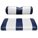 Seat Cover Replacement For Club Car Post-2000 DS Golf Cart - Front Bench Seat - Premium Marine Vinyl - 5 Panel Stitching - Staple On Installation - Two-Tone Golf Cart Seat Covers (Blue & White)