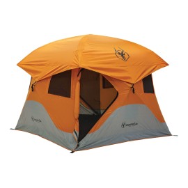 Gazelle TentsT4 Hub Tent, Easy 90 Second Set-Up, Waterproof, UV Resistant, Removable Floor, Ample Storage Options, 4-Person, Sunset Orange, 78