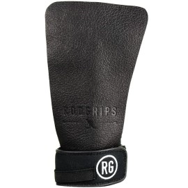 RooGrips Gym Hand Grips - Fingerless Hand Grips for Weightlifting, Gymnastics & Gym/Home Workouts - Kangaroo Leather Hand Grips for Ultimate Strength & Protection for Men & Women, Black, Medium