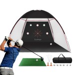 Feelergo Golf Nets for Backyard Driving, 10x7ft Golf Practice Hitting Net for Garage, Home Golf Swing Training with Targets 2/1 Golf Mat / 6 Golf Balls / 1 Golf Tees/Bag (Large)
