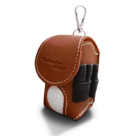 TEKNIXSPORT Golf Ball Waist Bag, Lightweight Golf Ball Case Waist Holder Bag, Leather Golf Bag, Golf Ball Storage Pocket Golf Tee Bag Utility Pouch Sports Accessories for Golfer (Brown)