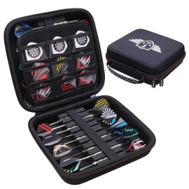LTGEM EVA Darts case for All specifications of darts Steel Tip and Soft Tip Darts,plastic DartsCompatible with 18 darts and dart spacer components,Suitable for Accmor, IgnatGames, WIN.MAX, CC