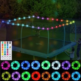 LUMINFLY Remote LED for 8-10Ft Trampoline, 16 Colars Ultra Bright Waterproof Lights String for 8ft 9ft 10ft Small Trampoline, Lights for Kids Play at Night
