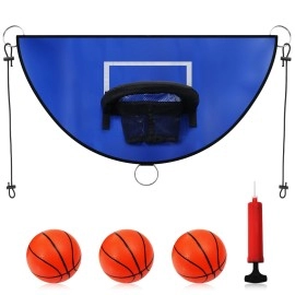 Trampoline Basketball Hoop, Breakaway Rim for Dunking Trampoline Basketball Attachment with Mini Basketballs Trampoline Accessory for Kids Adults Indoor Outdoor Use